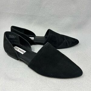 Steve Madden Womens Sz 8.5 M Talent Black Suede D'Orsay Flats/Shoes.